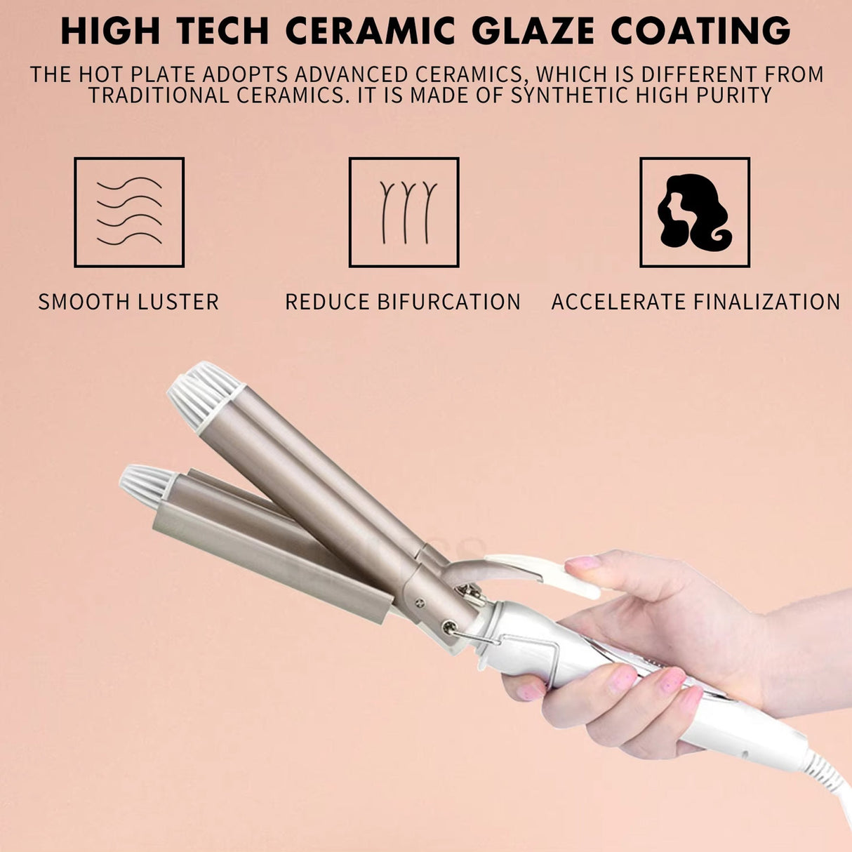 3 Barrel Hair Curling Iron Ceramic Hair Waver Professional Styler for All Hair Types