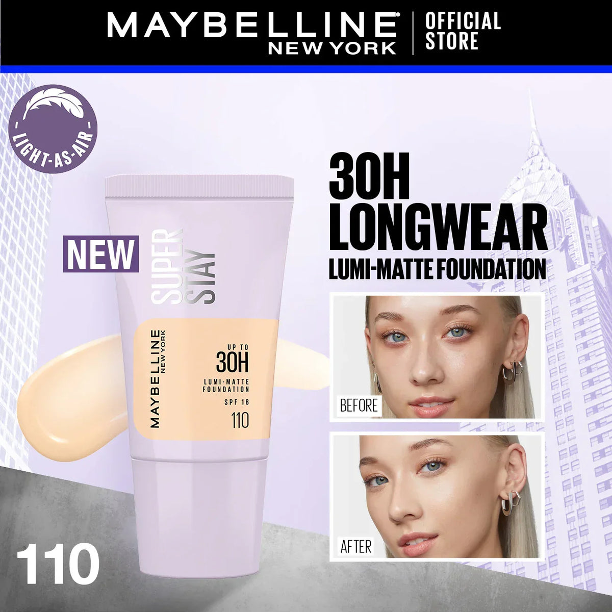 Maybelline New York Super Stay Lumi Matte Foundation - 18ml Maybelline