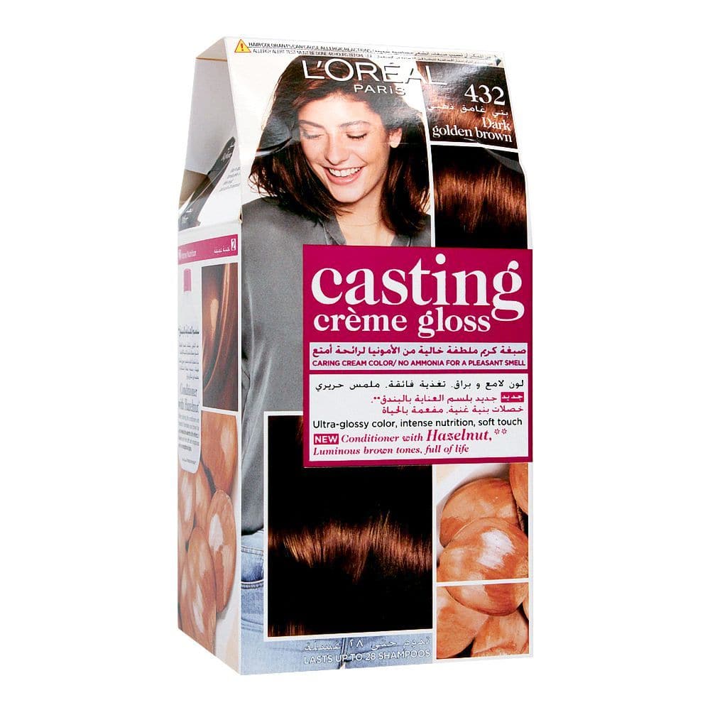 LOreal Paris Casting Creme Gloss - 432 Darkest Golden Brown Hair Color Loreal