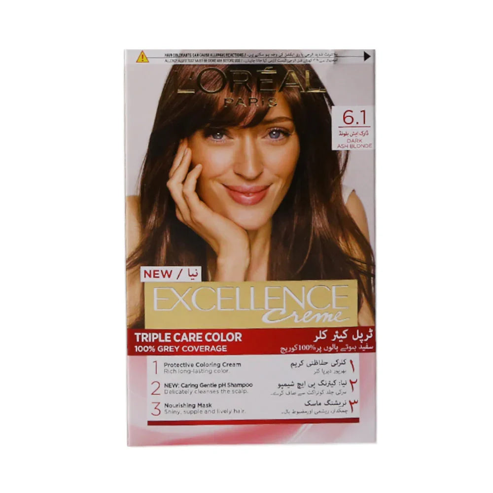 LOREAL EXCELLENCE 6.1 DARK ASH BLOND - PAK Loreal