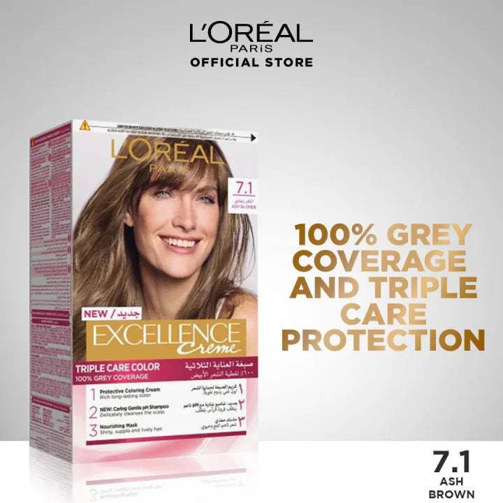 LOreal Paris - Excellence Crème Hair Color - 7.1 Ash Blonde L'Oréal Hair Expert