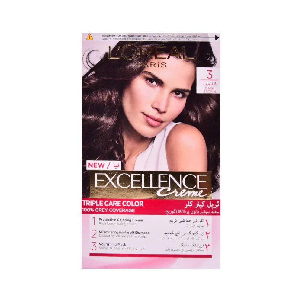 LOREAL EXCELLENCE 3 DARK BROWN - PAK Loreal