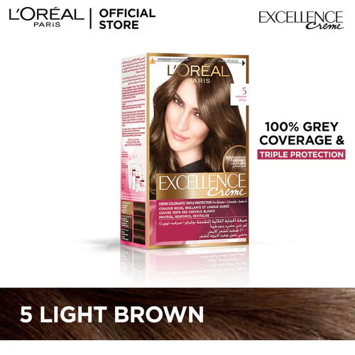 LOreal Paris - Excellence Crème Hair Color - 5 Light Brown