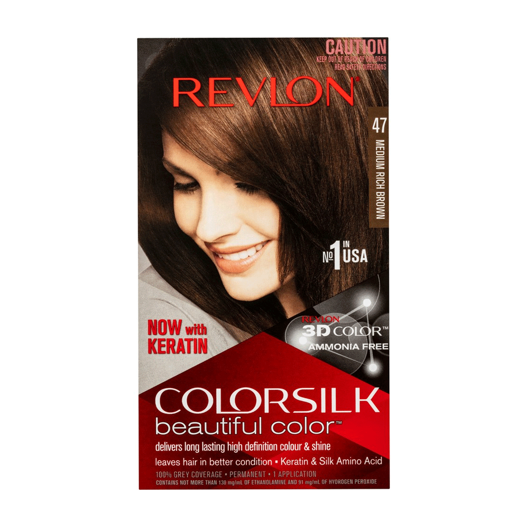 Revlon Silk - 47 Medium Rich Brown Hair Color Revlon