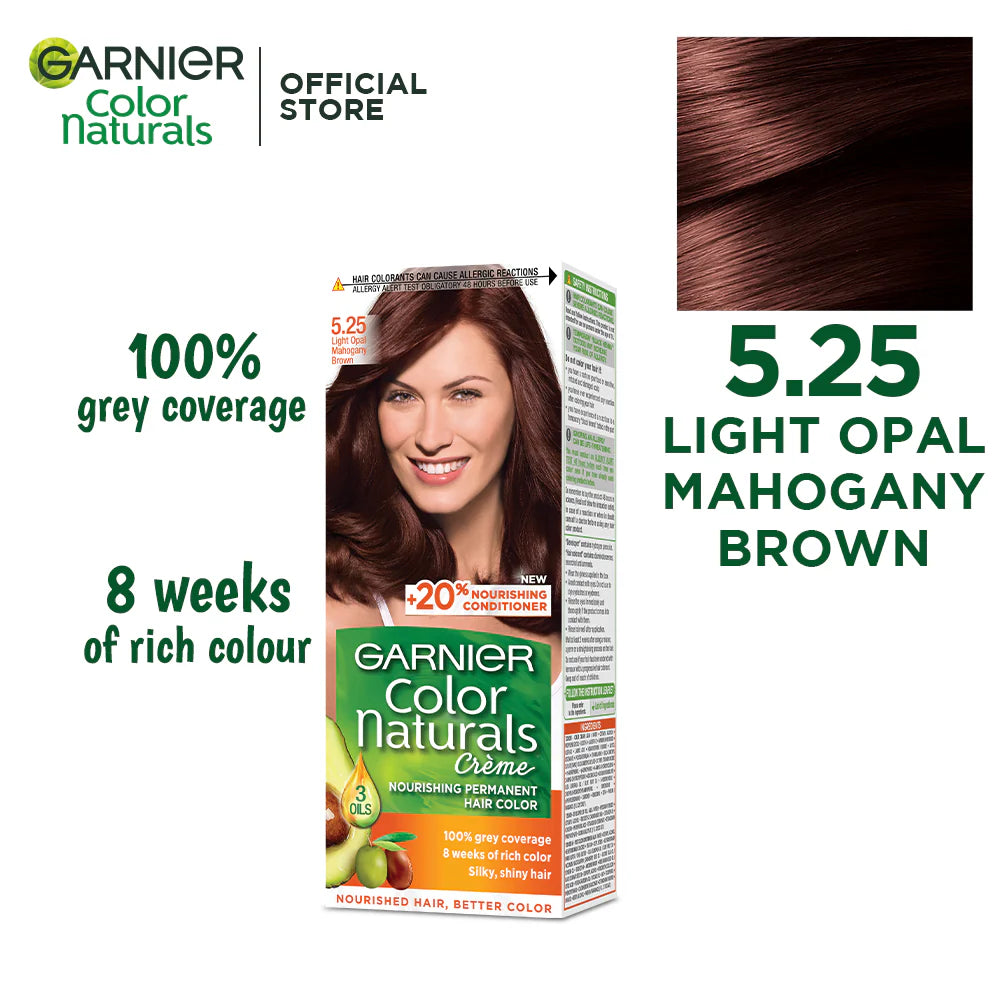 Garnier - Color Naturals Crème Hair Color - 5.25 Light Opal Mahogany Brown Hair Color
