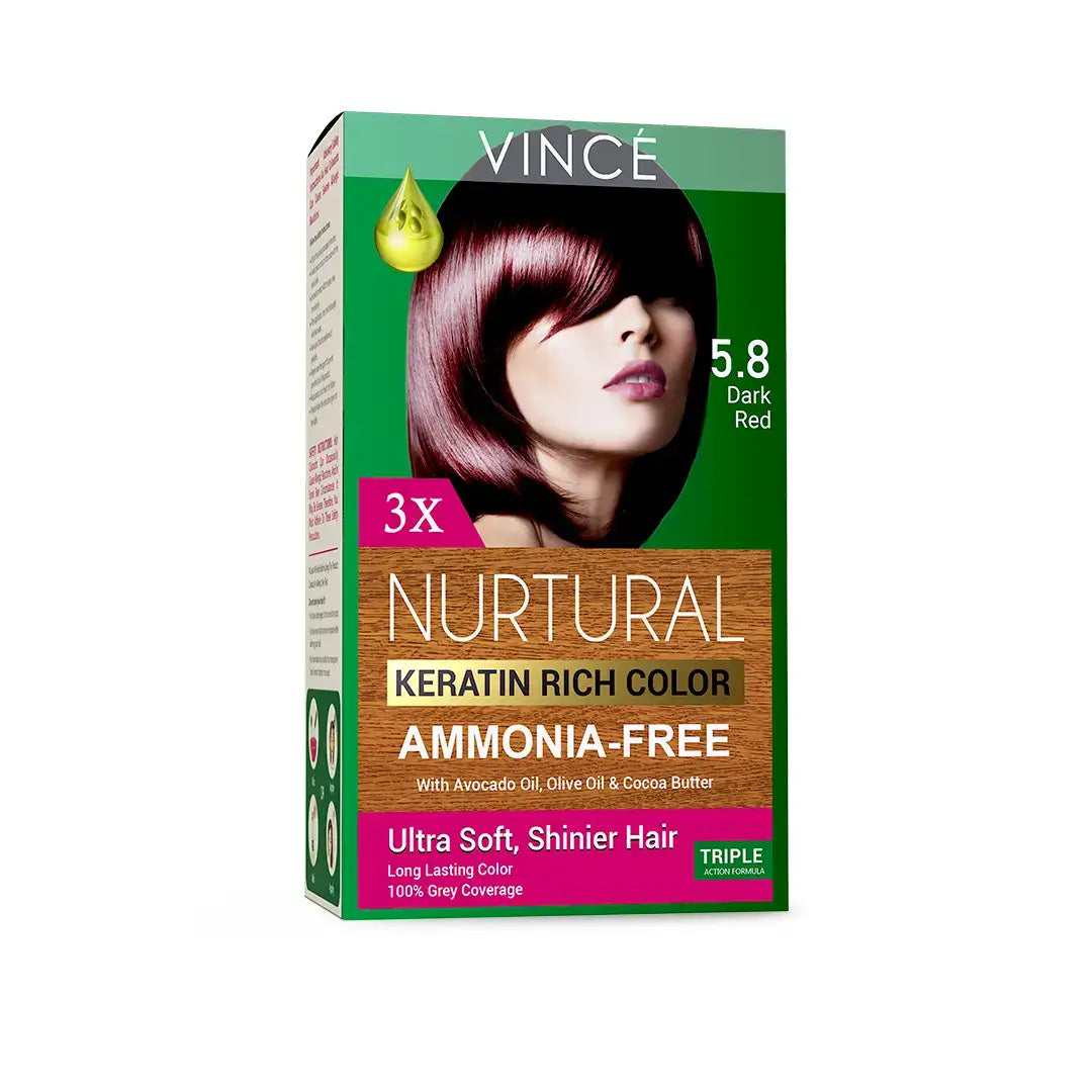 5.8 - Dark Red - Nurtural Women Hair Color Vince Care