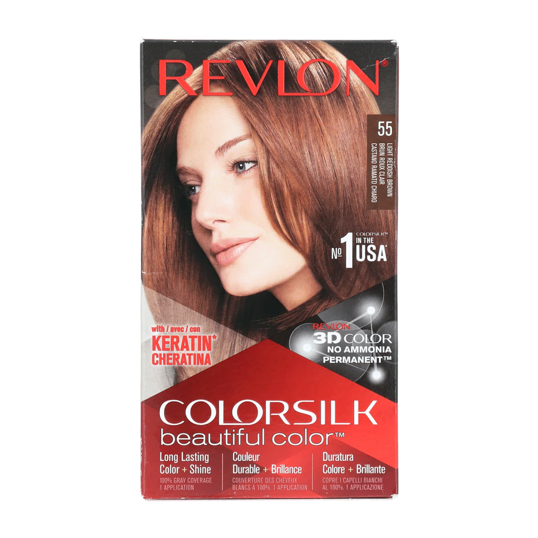 Revlon Silk - 55 Light Reddish Brown Hair Color Revlon