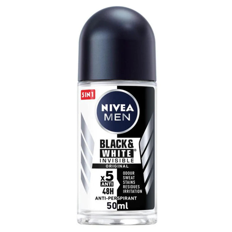 Nivea Men Black & White Invisible Original Deodorant Roll on 50ml