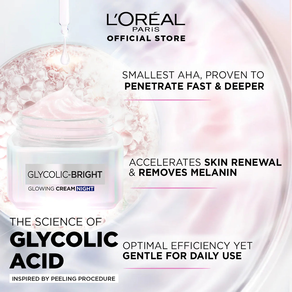 LOreal Paris - Glycolic Bright Glowing Night Cream - 50ml