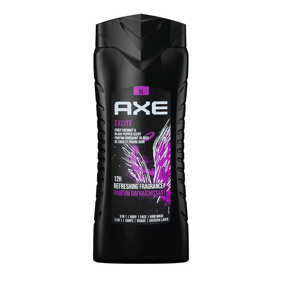 Axe 3 In 1 Excite Body Wash 400ml Axe