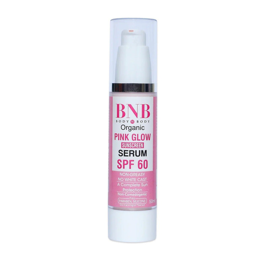 BNB Pink Glow Sunscreen SPF60 Face Serum 50ml Body N Body