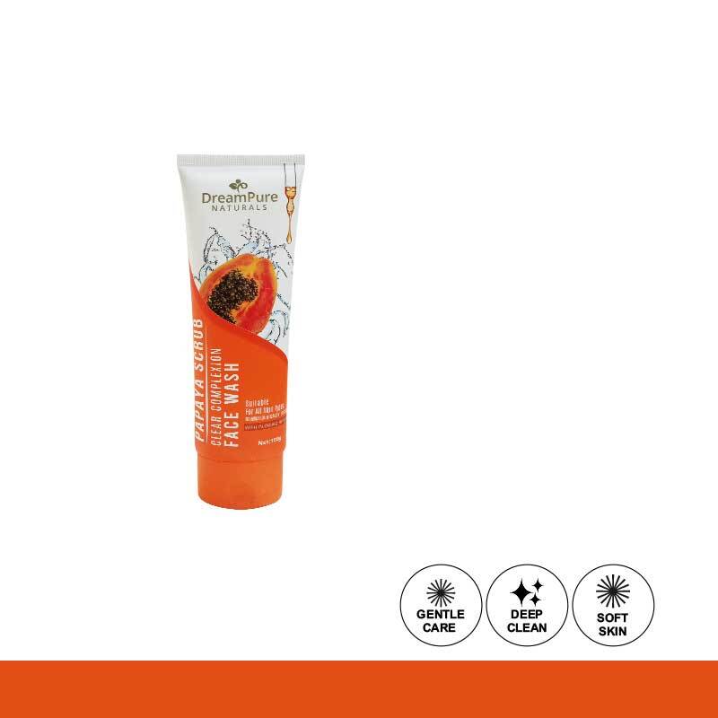 Dream Pure Papaya Scrub Clear Complexion Face Wash
