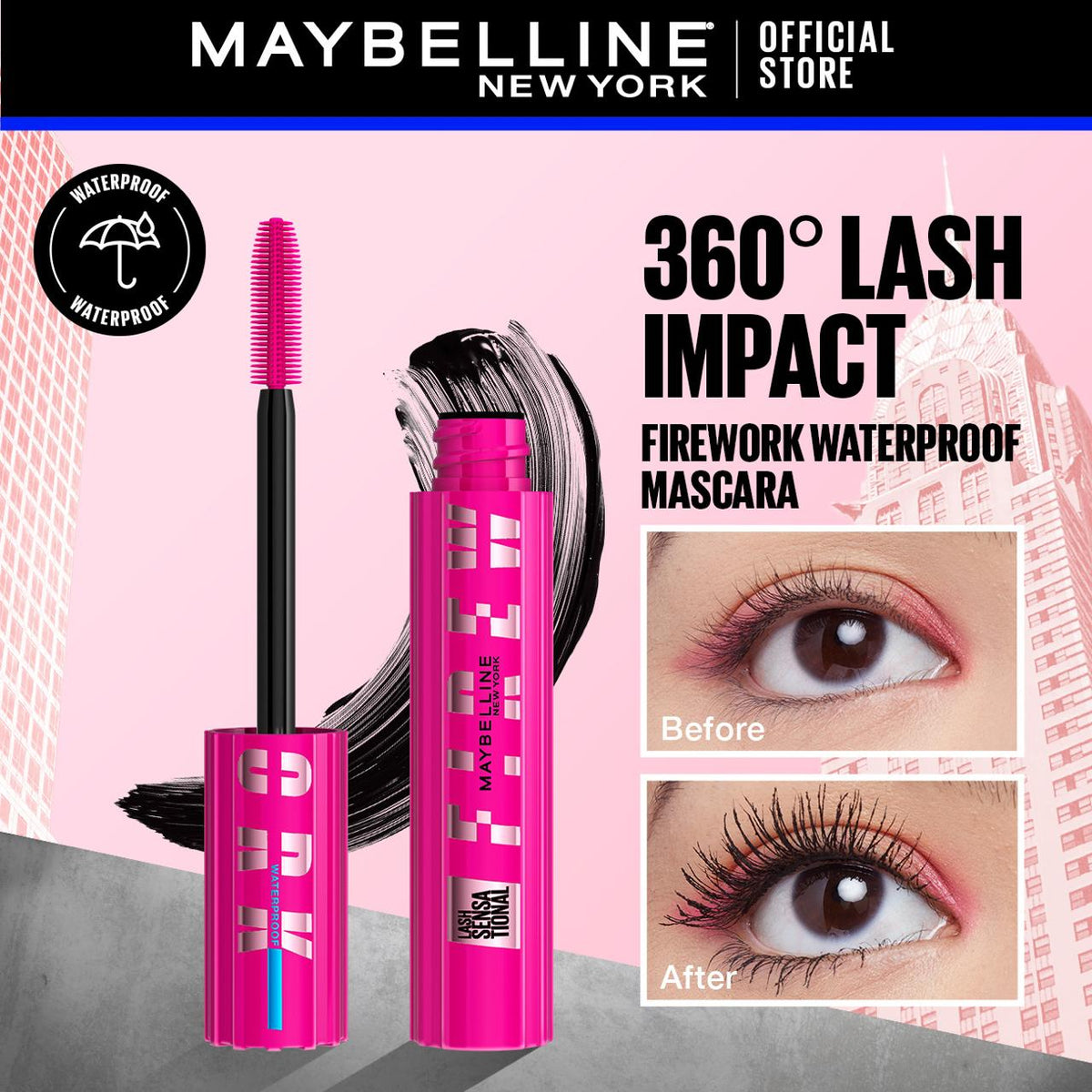 MAYBELLINE LS FIREWORK MASCARA VERY BLACK AS X