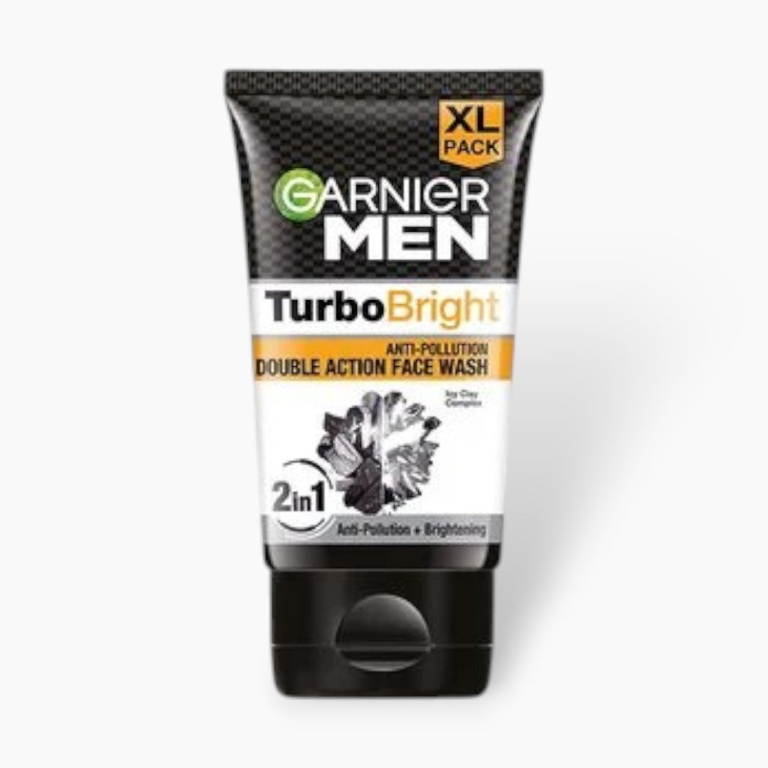 GARNIER MEN TURBO BRIGHT VITAMIN C + CHARCOAL FACE WASH 100ML Garnier