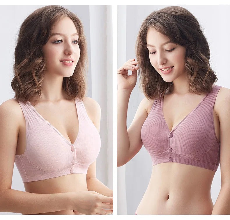 Cotton Feeding Bra Nursing Maternity Bra for Breastfeeding Mothers