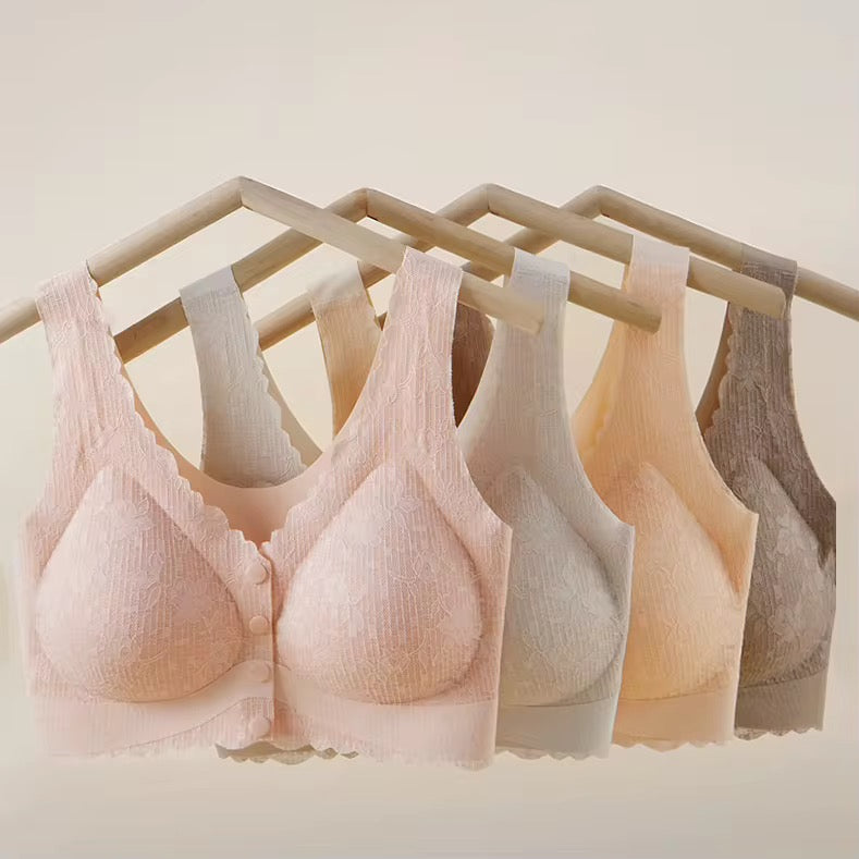Intimate Nursing Front Closure Bra – Wireless Feeding Bra with Easy Button Design & Back Support
