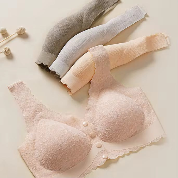 Intimate Nursing Front Closure Bra – Wireless Feeding Bra with Easy Button Design & Back Support