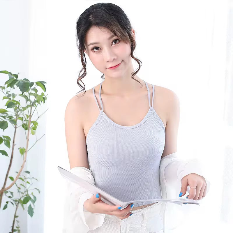 Intimate Strappy Back Camisole Crop Top – Padded Tank for Women