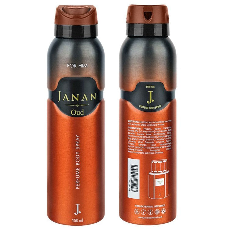 Junaid Jamshed J. Janan Oud Perfume Body Spray 150ml Urban Beauty