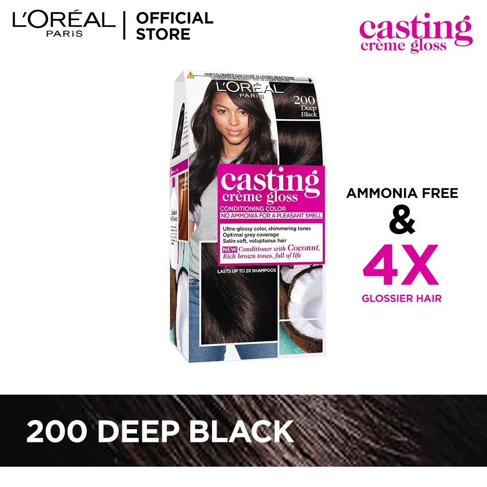 LOreal Paris Casting Creme Gloss - 200 Deep Black Hair Color Loreal