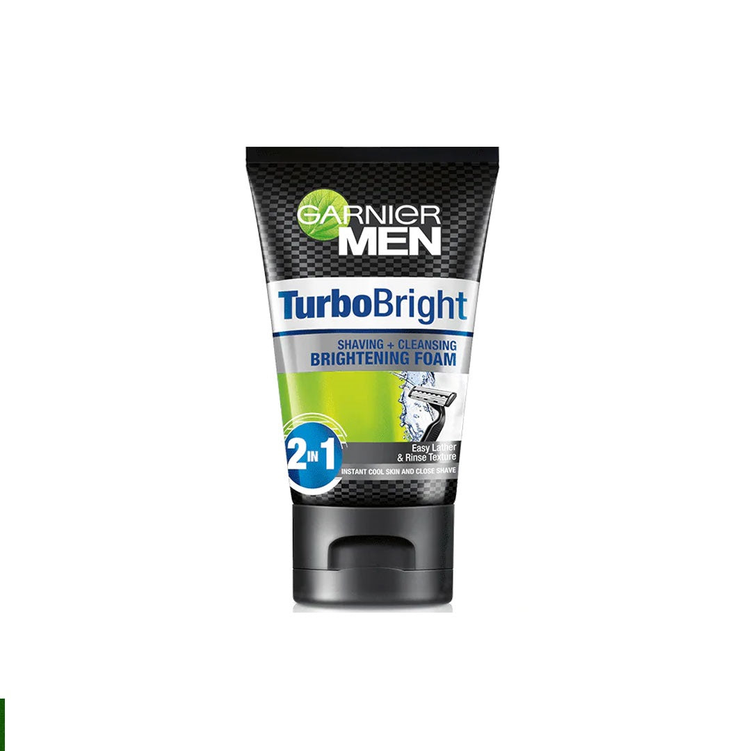 Garnier Men Turbo Bright Shaving + Cleansing Brightening Foam 100ml Garnier