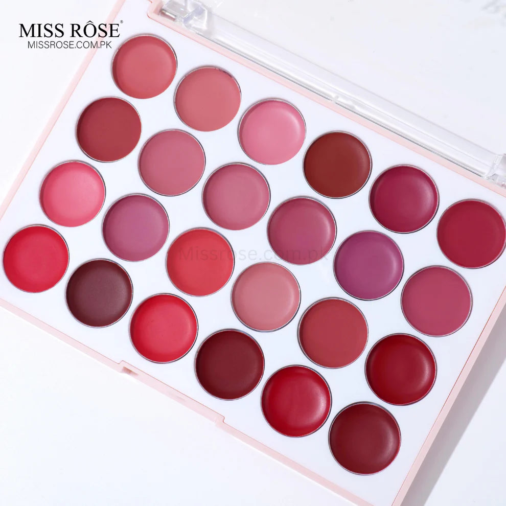 Miss Rose 24-Color All-Round Matte Moisturizing Lipstick Palette