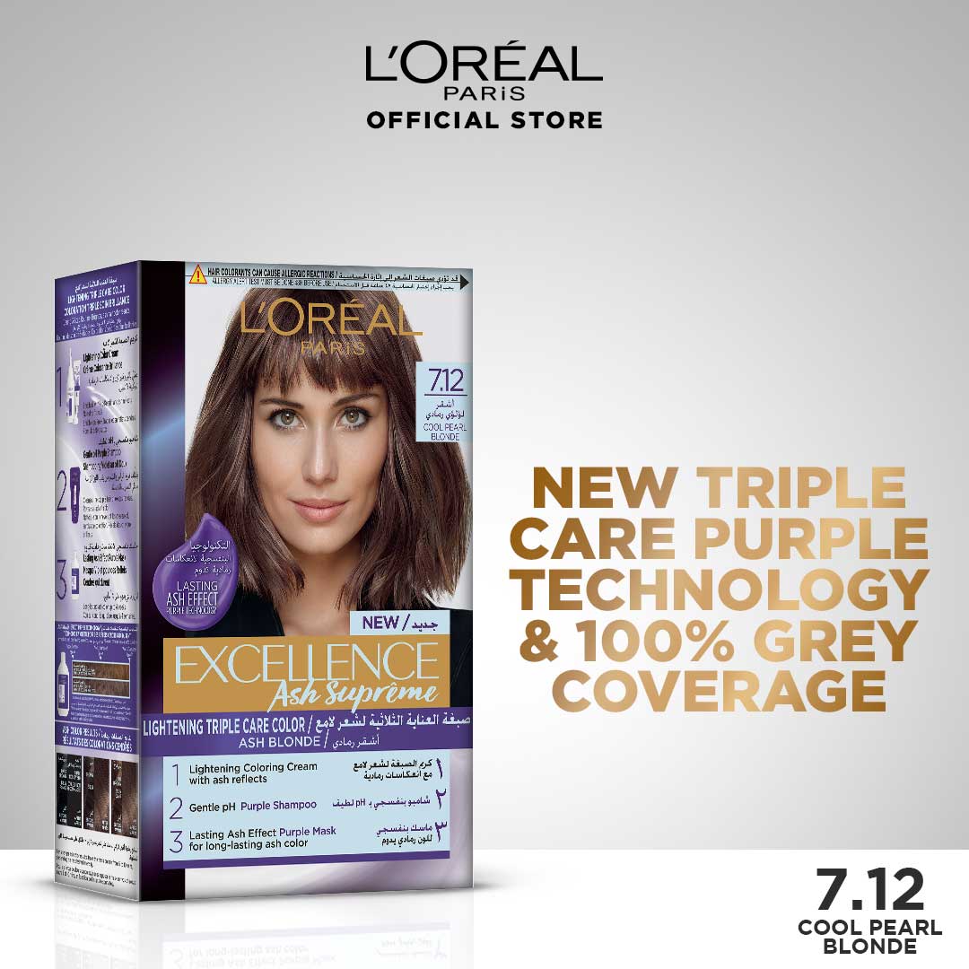 LOreal Paris Excellence Ash Supreme - 7.12 Cool Pearl Blonde Hair Color Loreal