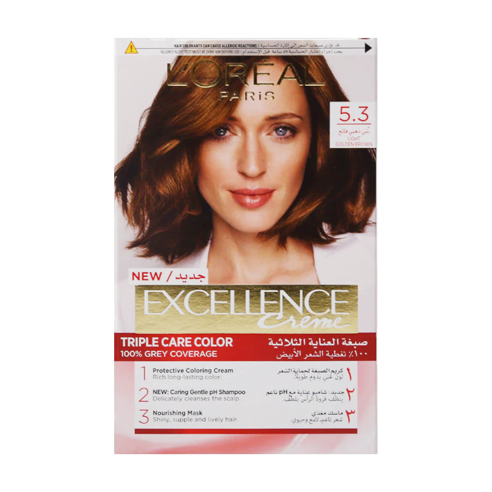 LOREAL EXCELLENCE CREME LIGHT GOLDEN BROWN 5.3 PC