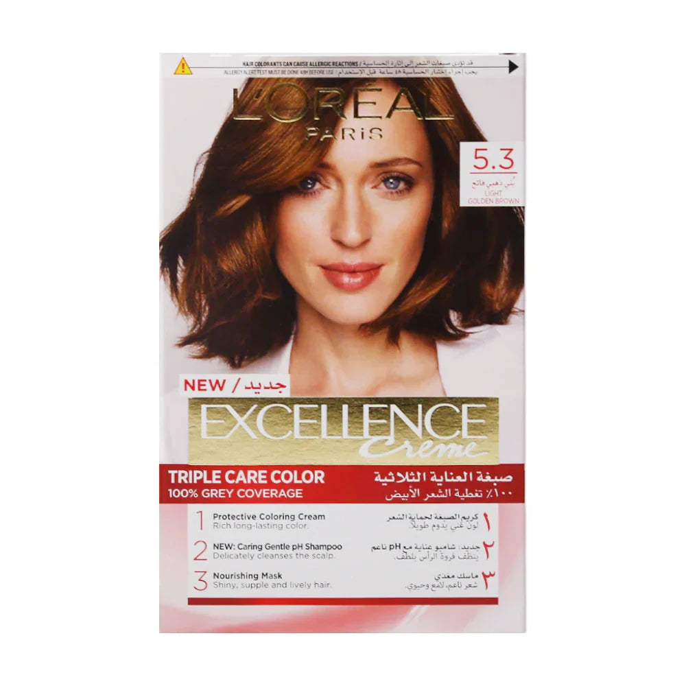 LOREAL EXCELLENCE CREME LIGHT GOLDEN BROWN 5.3 PC Loreal