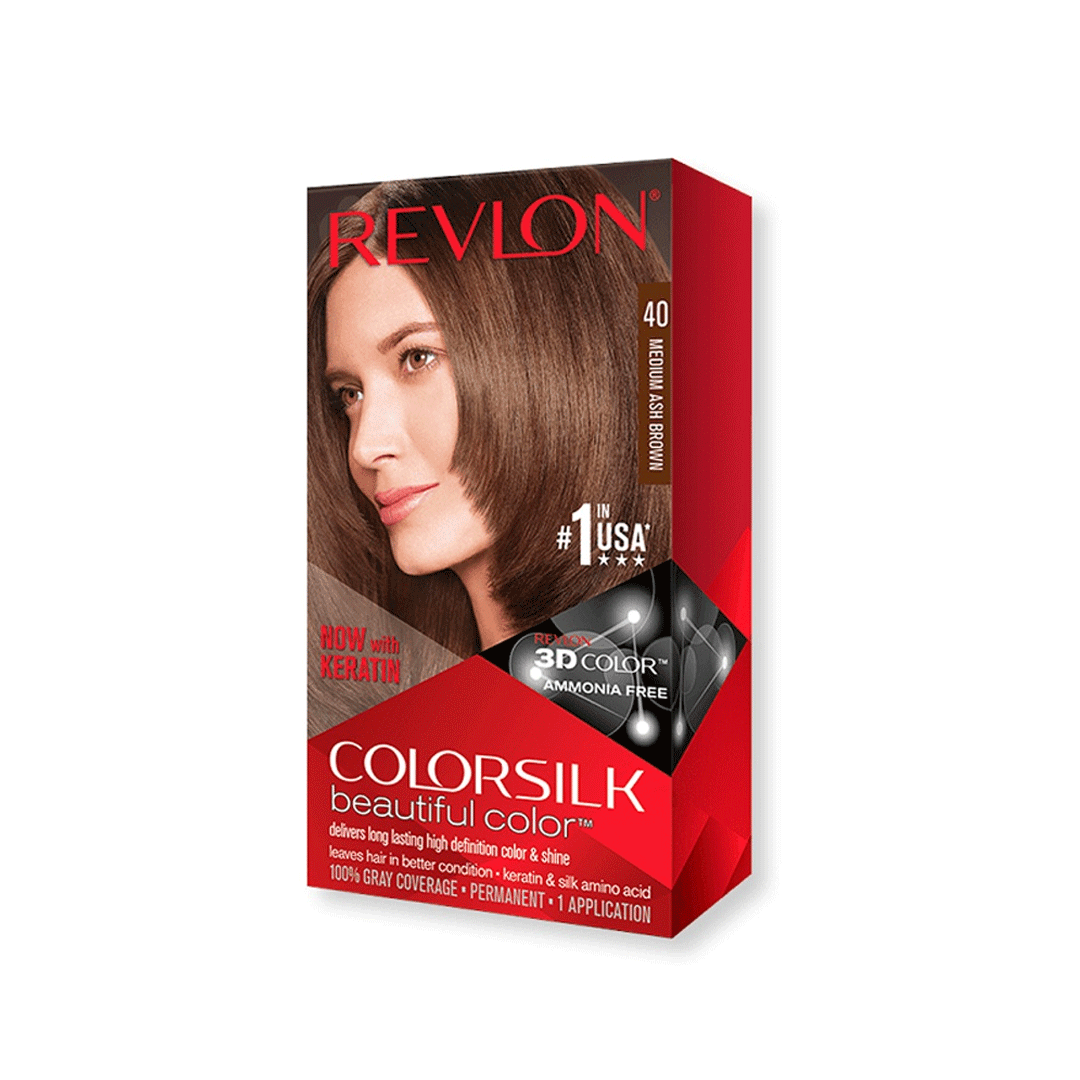 Revlon Silk Hair Color - 40 Medium Ash Brown Revlon
