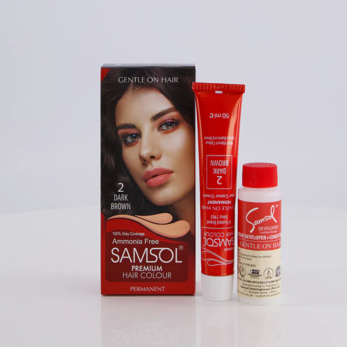 Samsol Hair Colour - 2 Dark Brown - Non Metallic Dye