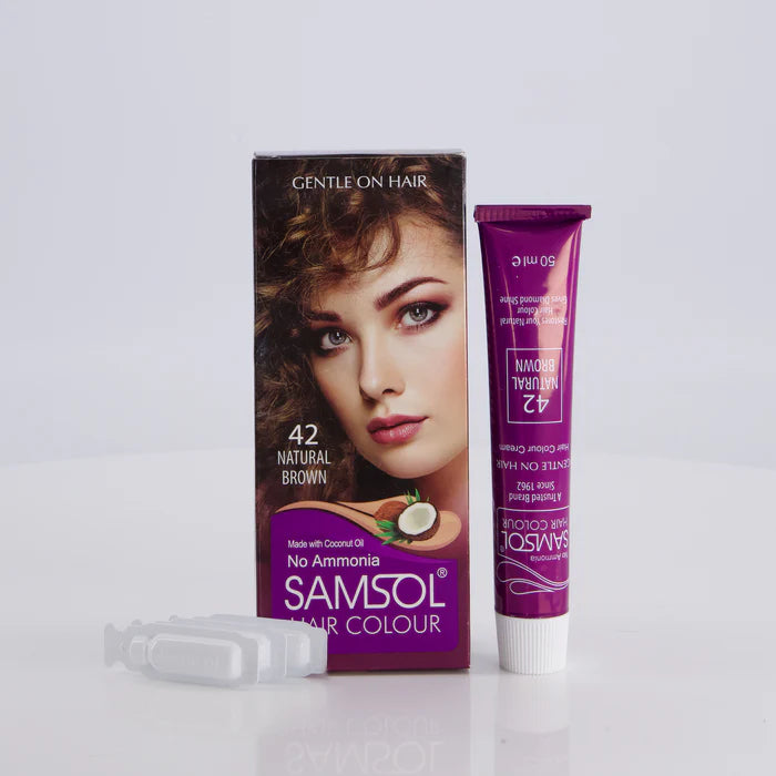 Samsol Hair Colour - 42 Natural Brown - Non Metallic Dye