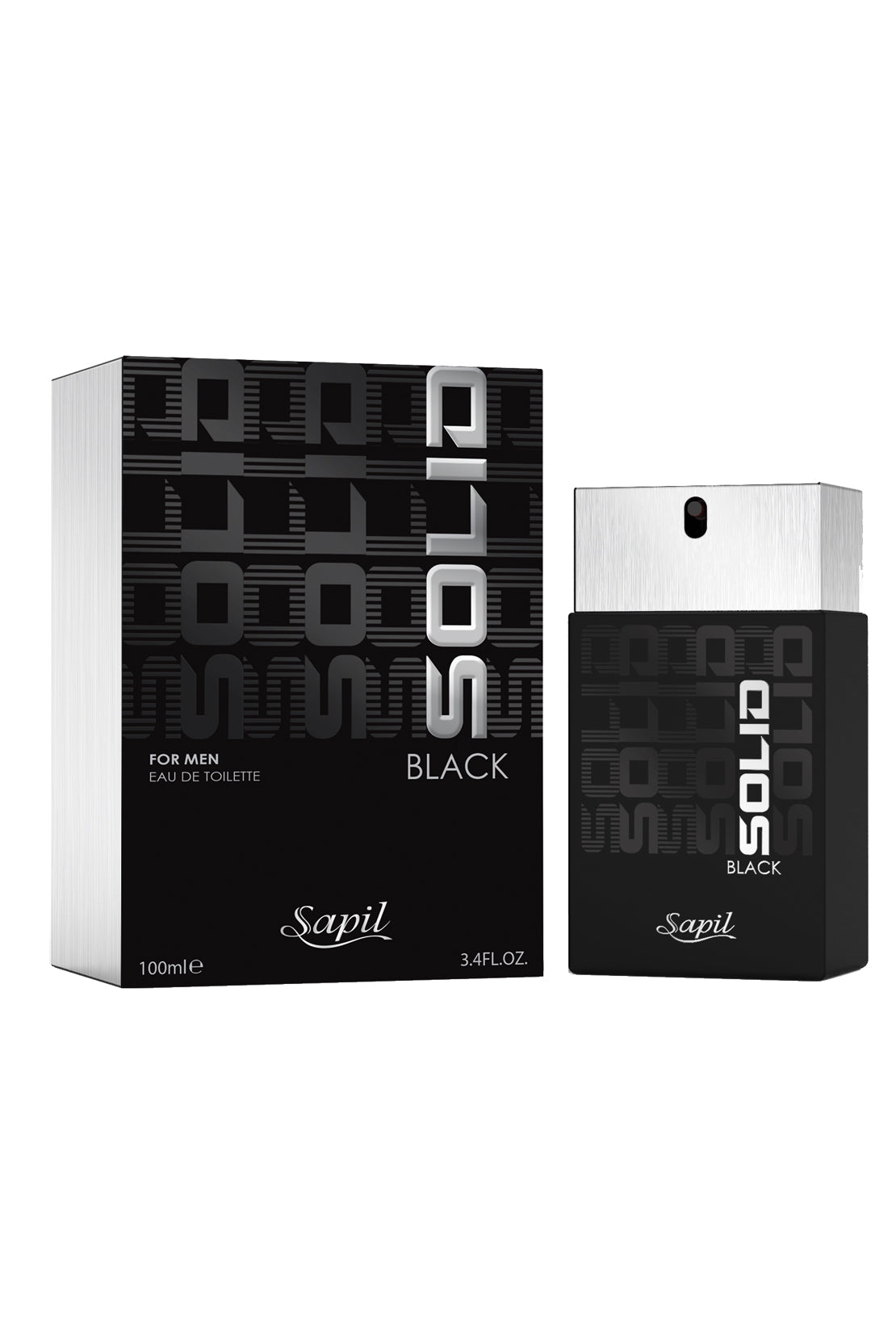 Sapil Solid Black Perfume EDT For Men 100ml (917) Sapil