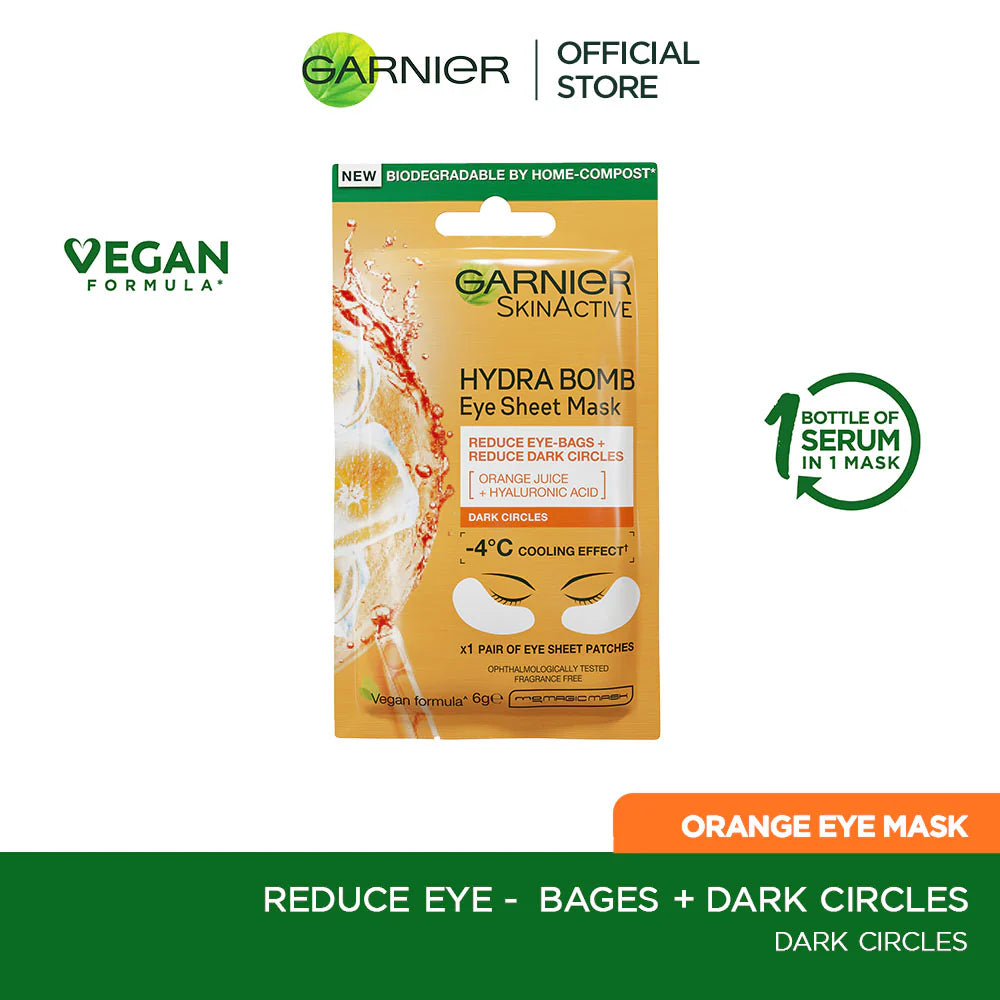 Garnier - Skin Active Hydra Bomb Orange Tissue Eye Mask - Cooling Effect 6g
