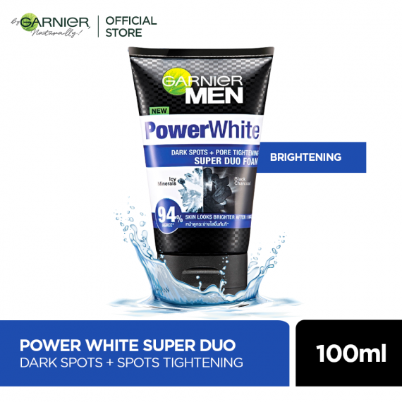 Garnier men power white super duo foam 100 ml - for brighter skin Garnier