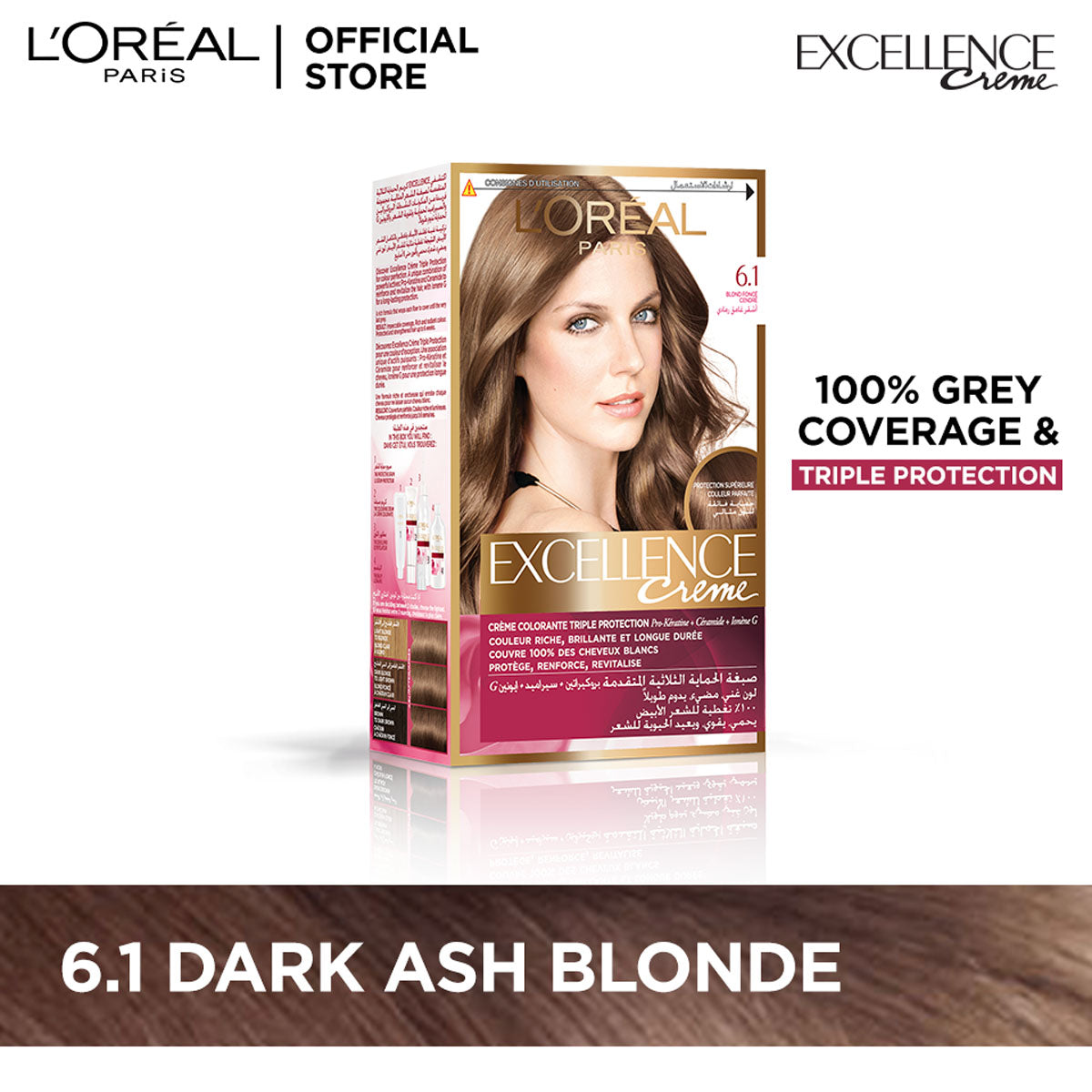 LOreal Paris Excellence Creme Hair Color - 6.1 Dark Ash Blonde Loreal