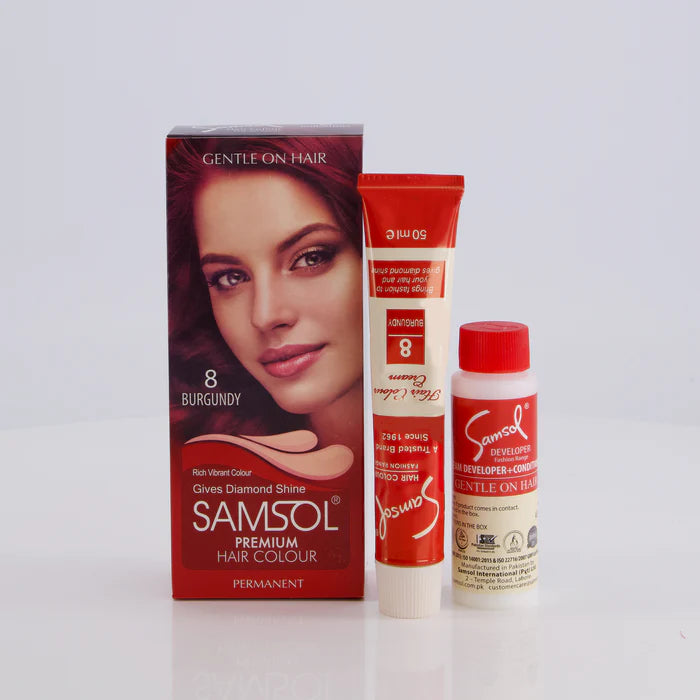Samsol Hair Colour - 8 Burgundy - Non Metallic Dye