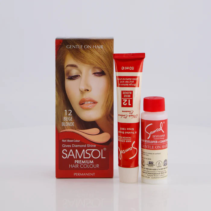 Samsol Hair Colour - 12 Beige Blonde - Non Metallic Dye