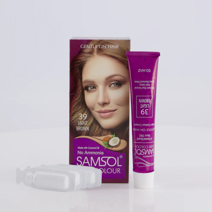 Samsol Hair Colour - 39 Light Brown - Non Metallic Dye