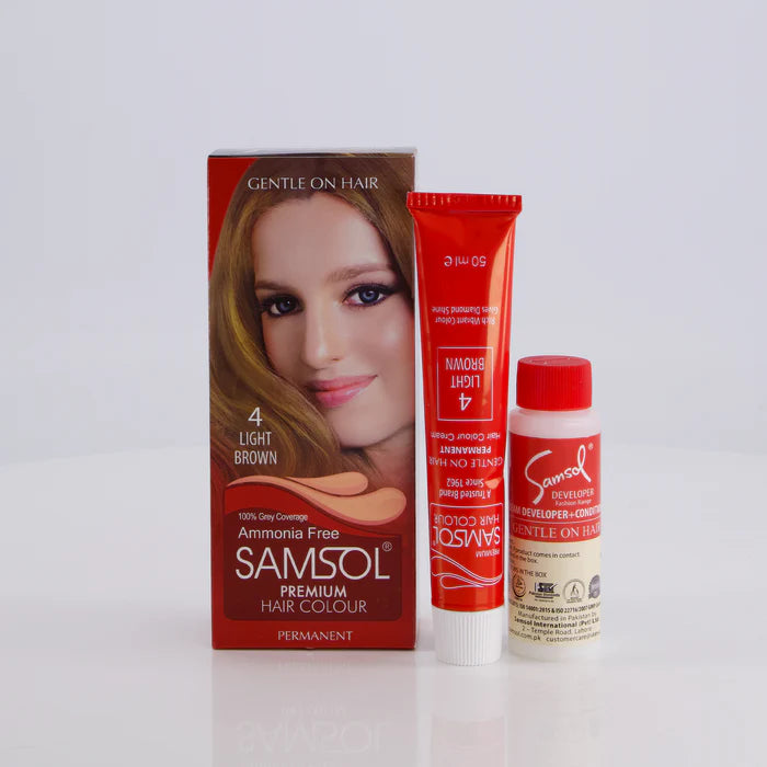 Samsol Hair Colour - 4 Light Brown - Non Metallic Dye