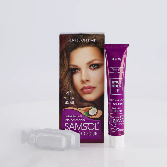 Samsol Hair Colour - 41 Medium Brown - Non Metallic Dye