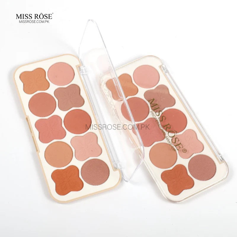 Miss Rose 10-Colors Clover Blusher Palette