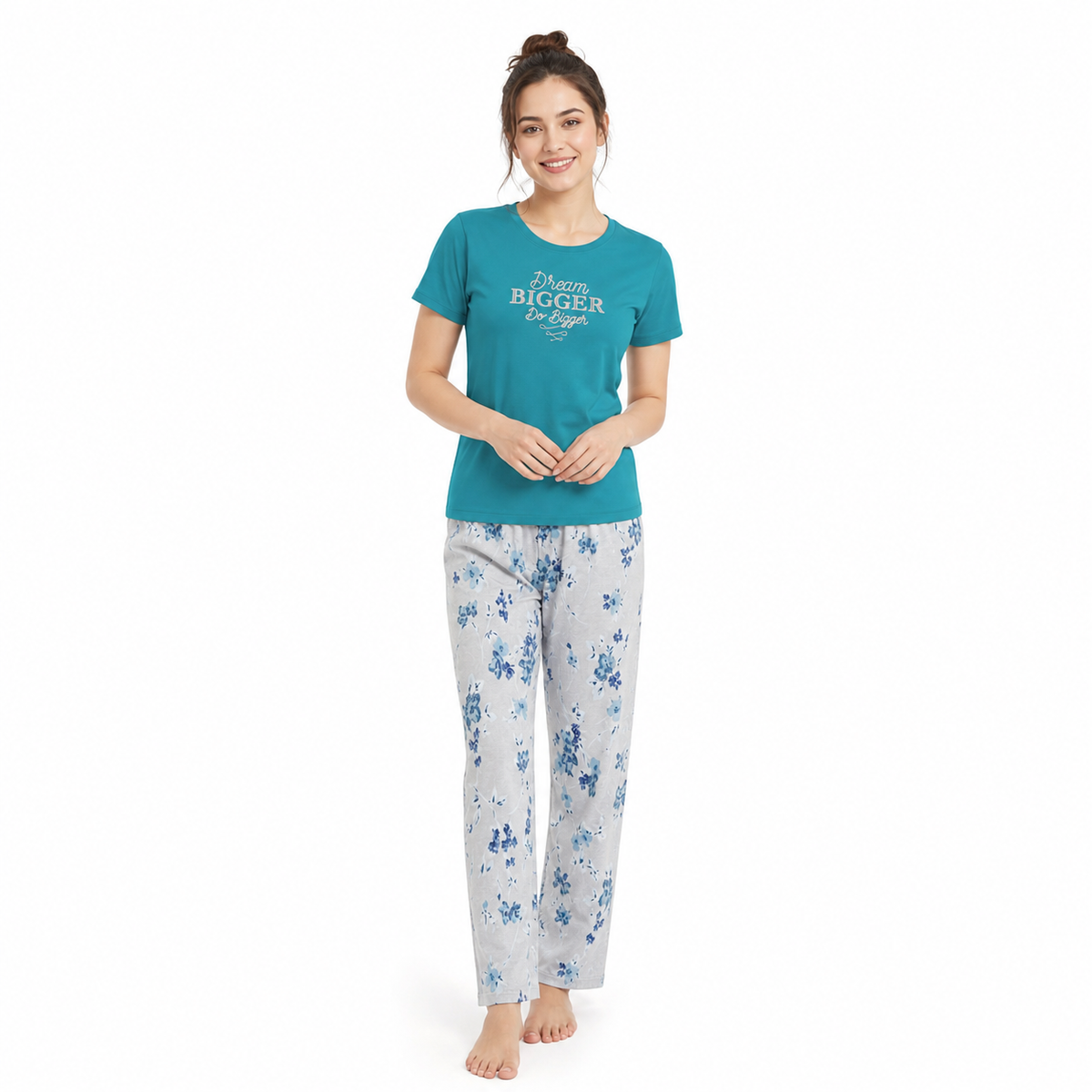 Belleza Crew Neck C/Jersey Pajama Set  0101-Multi Belleza Lingerie  