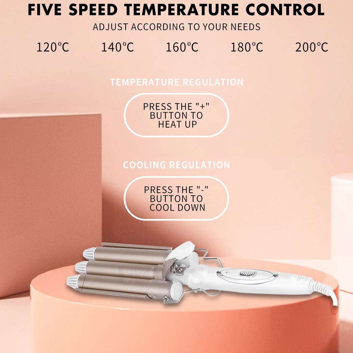 3 Barrel Hair Curling Iron Ceramic Hair Waver  Professional Styler for All Hair Types