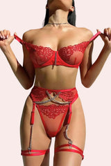 Belleza Lingerie Wired Net Bra Set - 1042