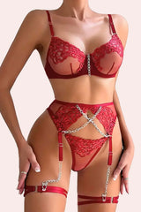 Belleza Lingerie Wired Net Bra Set - 1042