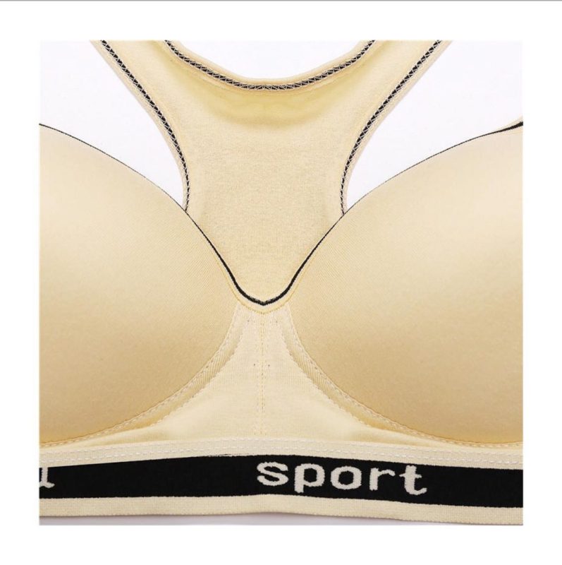 Cotton Padded Wireless Sports Bra