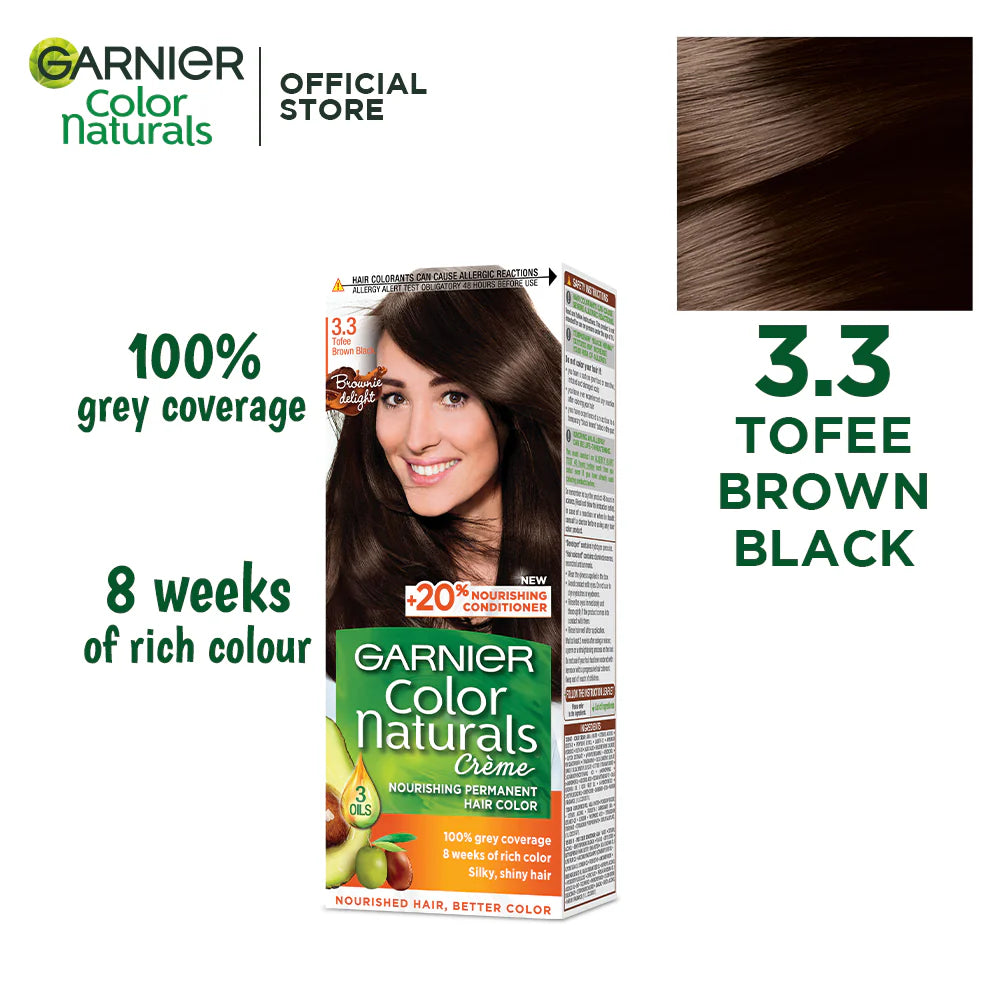Garnier - Color Naturals Crème Hair Color - 3.3 Toffee Black Brown Hair Color