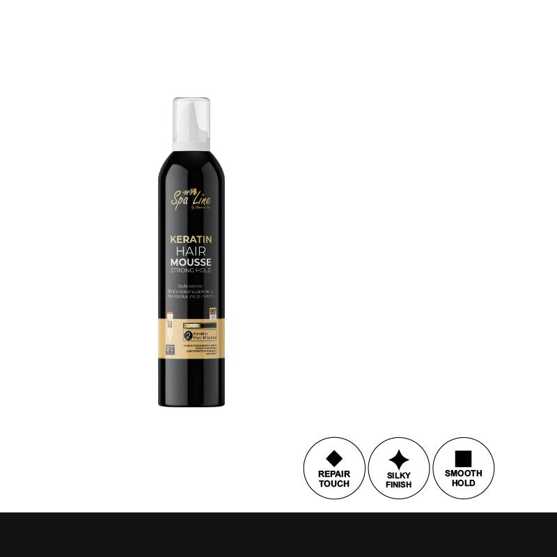 Spa Line By Glamorous Face Keratin Hair Mousse – Strong Hold Black