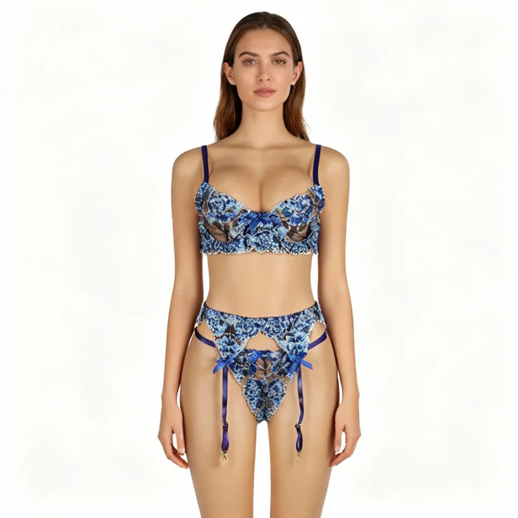 Belleza Lingerie Wired Net Bra Set - 1160